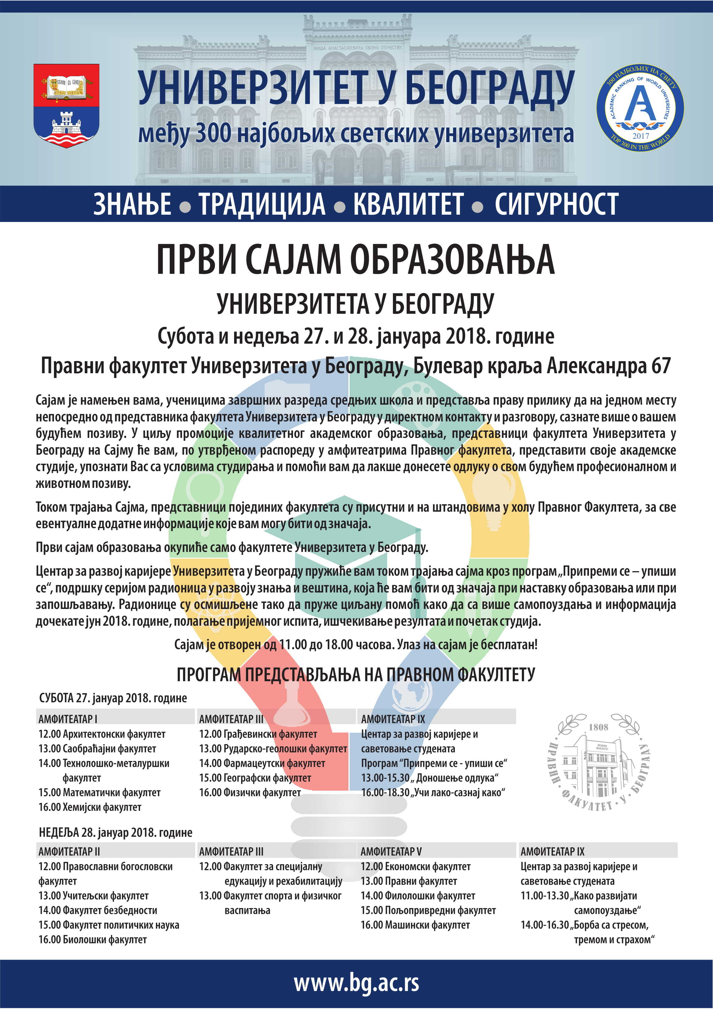 ПРВИ САЈАМ ОБРАЗОВАЊА УНИВЕРЗИТЕТА У БЕОГРАДУ
