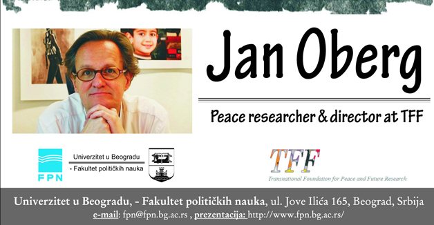 Предавања др Јана Оберга - Conflict Resolution Practice: Syria, Photography & Media Images