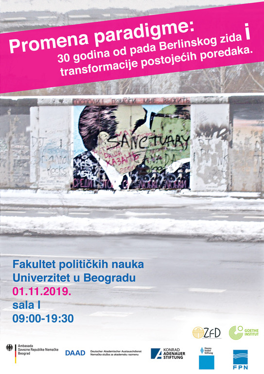 Poziv na simpozijum „Promena paradigme: 30 godina od pada Berlinskog zida i transformacije postojećih poredaka"