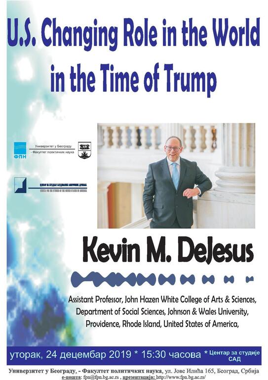 Позив на предавање "U.S. Changing Role in the World in the Time of Trump"