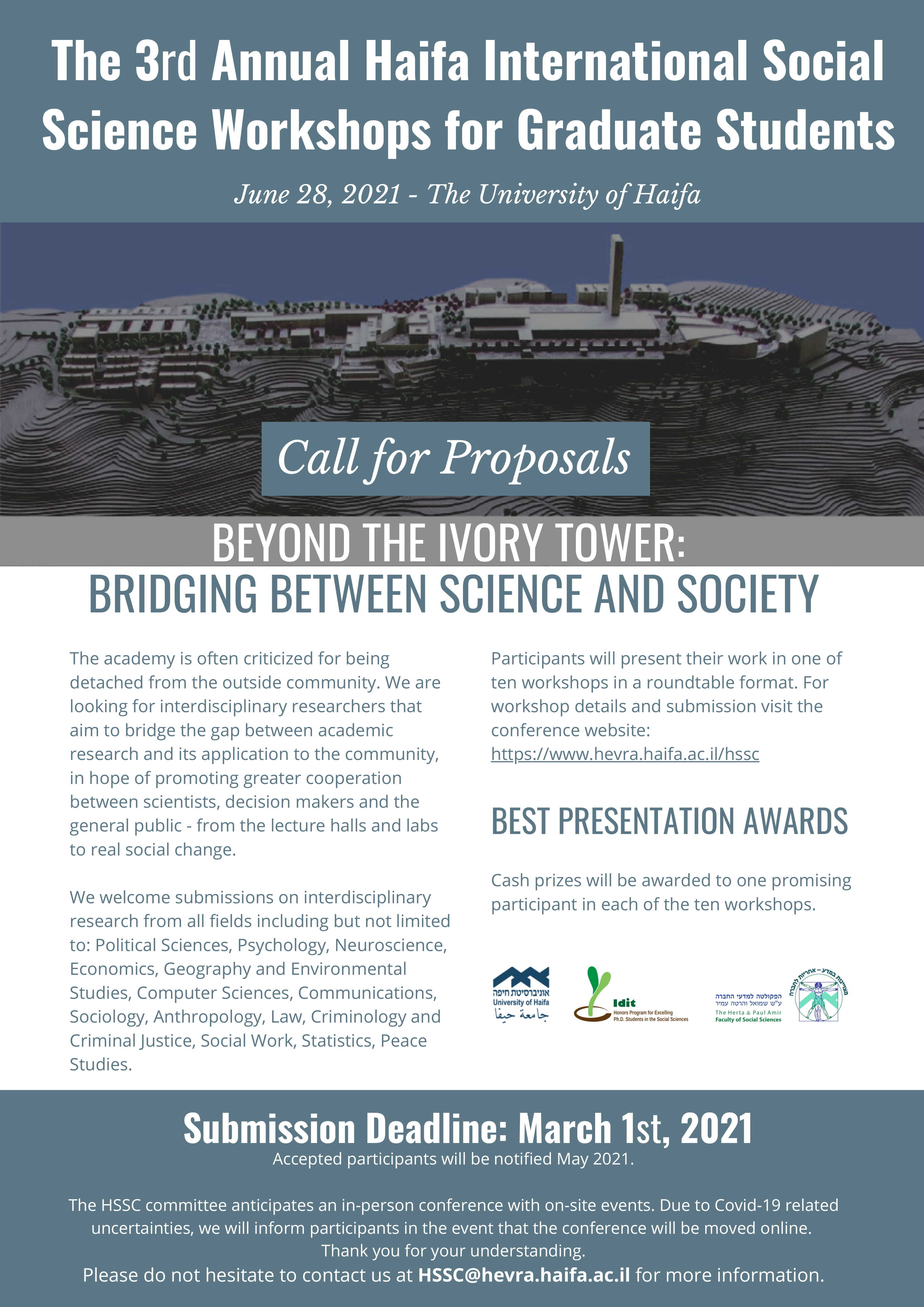 Call for Proposals: 3rd Annual Haifa International Social Science Workshops for Graduate Students