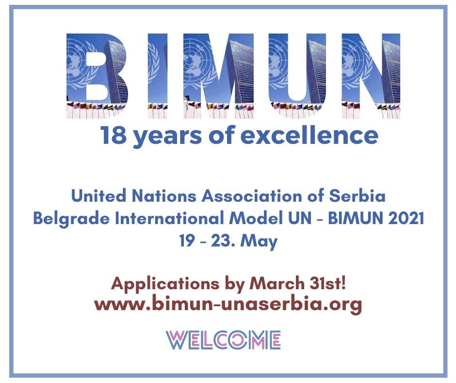 Конкурс за 18. Београдски међународни модел Уједињених нација "BIMUN 2021''