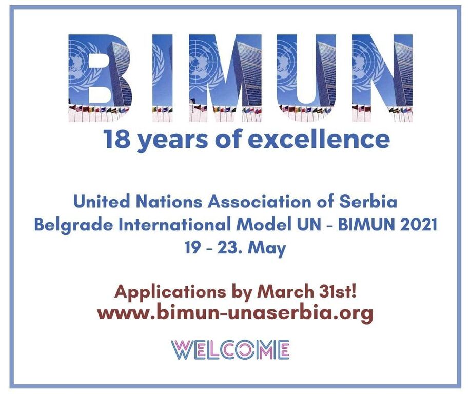 Конкурс за 18. Београдски међународни модел Уједињених нација "BIMUN 2021''