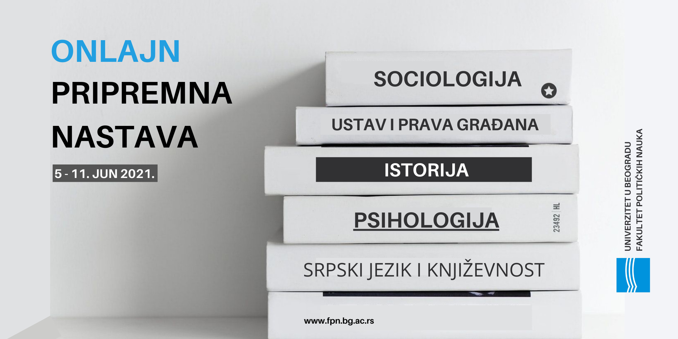 Pripremna nastava za upis na osnovne akademske studije - školska 2021/22. godina