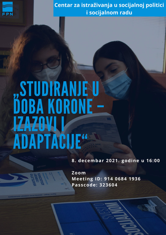 Poziv na tribinu „Studiranje u doba korone – izazovi i adaptacije“