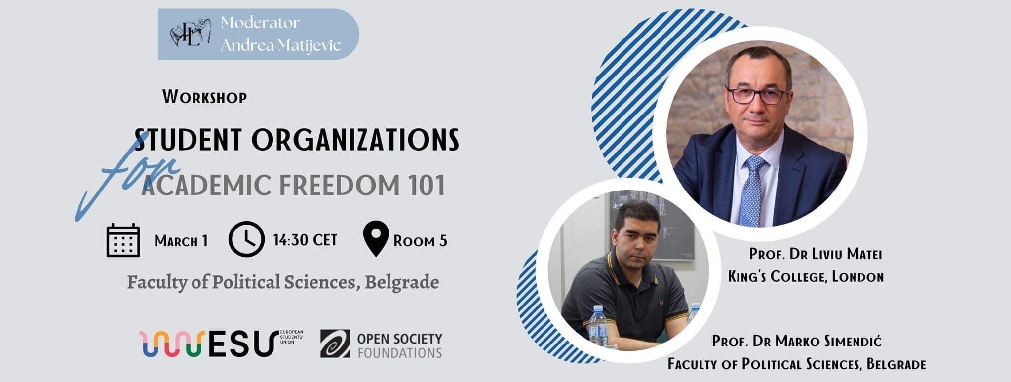 Позив за учешће у едукативној радионици “Student Organizations for Academic Freedom 101”