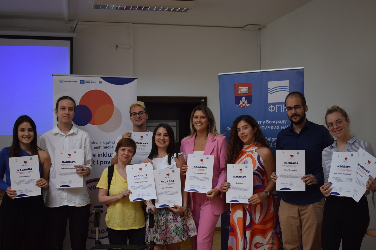 Додељене награде у оквиру регионалне иницијативе Уједињених нација „Млади за инклузију, једнакост и поверење“