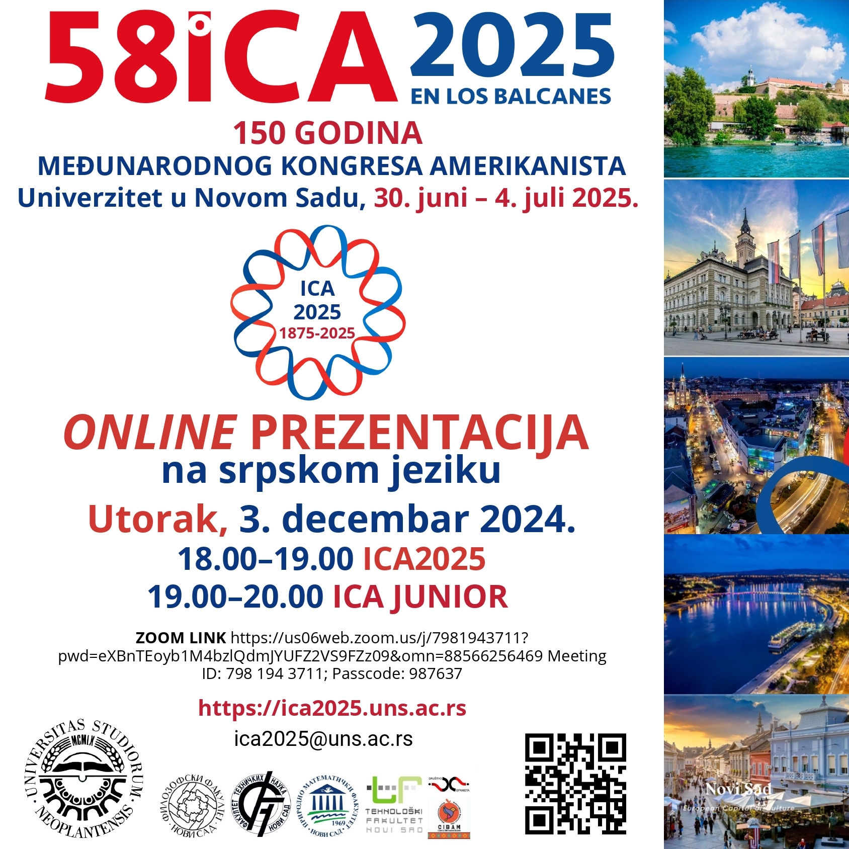 Позив на онлајн презентацију 58. Међународног конгреса американиста ICA2025