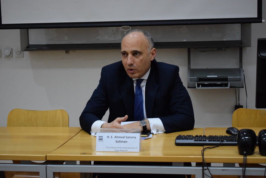 Ambasador Arapske Republike Egipat u Republici Srbiji Nj. E. g. Ahmed Salama Soliman održao predavanje na Fakultetu političkih nauka