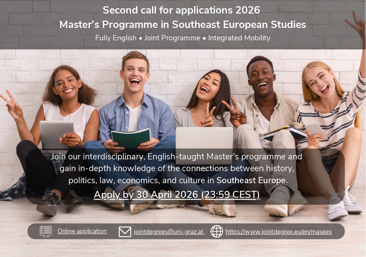 Second call for applications: Joint Master’s Programme in Southeast European Studies – University of Graz and University of Belgrade