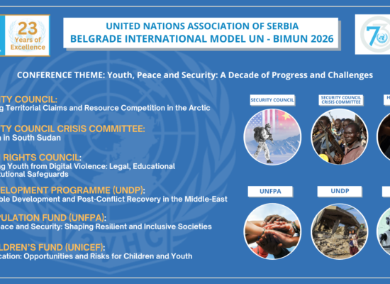 Позив за 23. међународну омладинску конференцију „Београдски међународни модел уједињених нација – BIMUN 2026″
