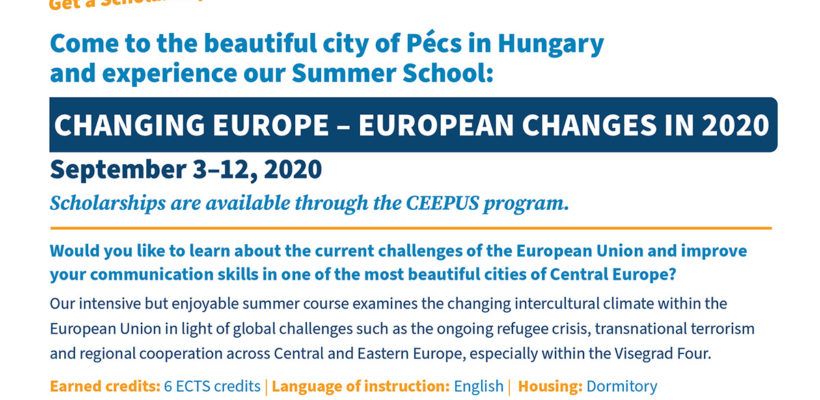 CEEPUS Scholarship opportunity to attend a summer course for free in Pécs (Hungary)