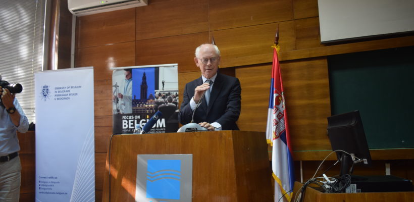 Одржано предавање почасног председника Европског савета Хермана Ван Ромпеја