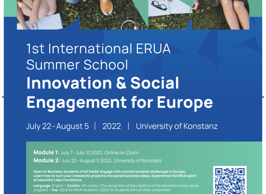 ERUA Summer School 2022: Innovation and Social Engagement for Europe