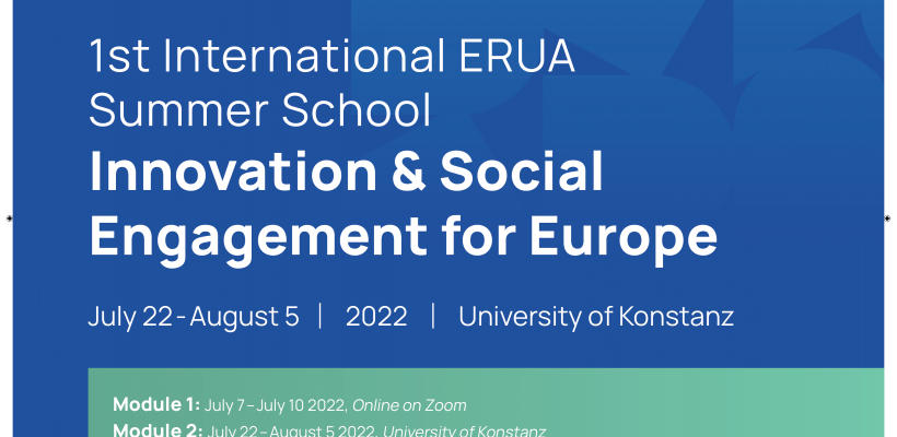 ERUA Summer School 2022: Innovation and Social Engagement for Europe