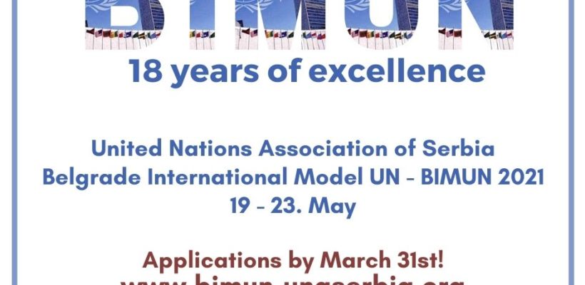 Конкурс за 18. Београдски међународни модел Уједињених нација “BIMUN 2021”