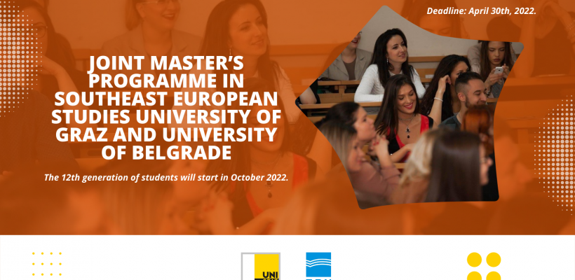 Call for Applications 2022/2023: Joint Master’s Programme in Southeast European Studies University of Graz and University of Belgrade