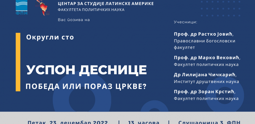 Позив на округли сто „Успон деснице: победа или пораз цркве?“