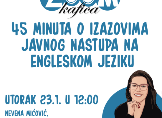 Зум кафица – 45 минута о изазовима јавног наступа на енглеском језику